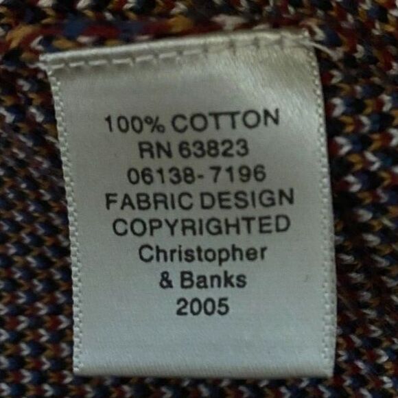 Christopher & Banks Plaid Zip Up 100% Cotton Jacket Women Size L - Picture 7 of 8